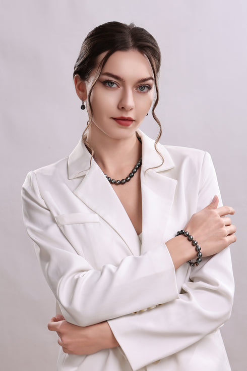 Classic Hoop Tahitian Pearl Earrings - Sterling Silver / Gold Vermeil